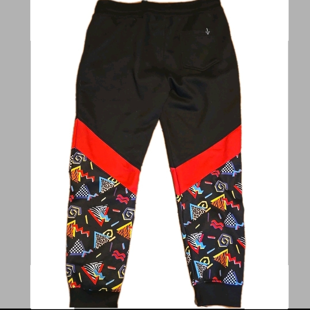 Y2K Screenshot Sweatpants Men's XL Black Pop Hip Hop Casual Sweat Pants